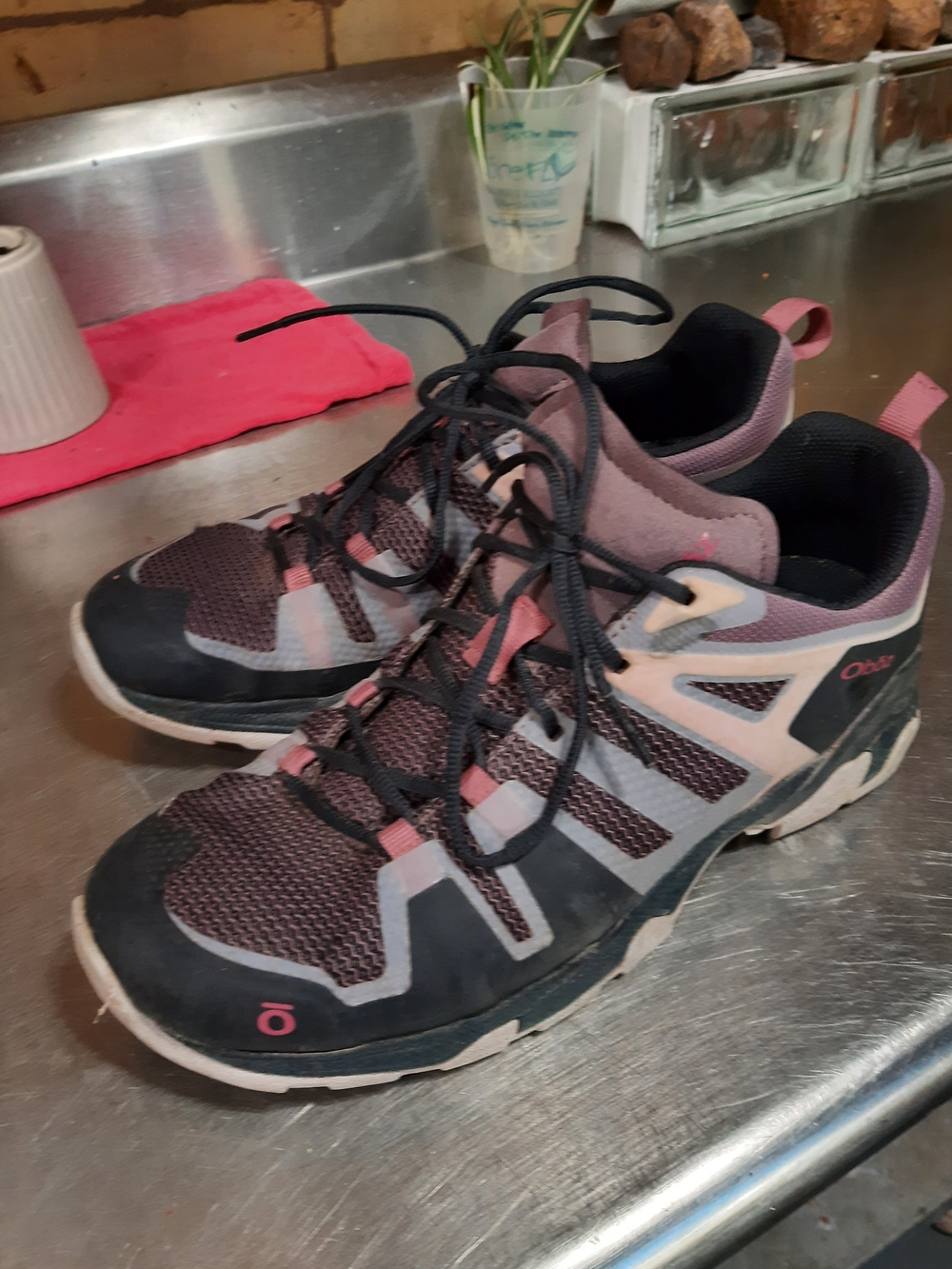 Oboz Size 9 Women's Waterproof Trail Shoes in Lavender and Gray Excellent